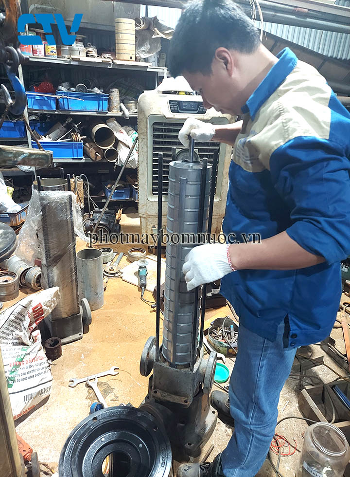 Dịch vụ thay ruột buồng cánh máy bơm trục đứng chất lượng, giá rẻ